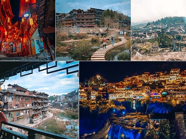 【芙蓉鎮】來場高鐵自由行住一晚吧，必看夢幻夜景！瀑布上的千年古鎮